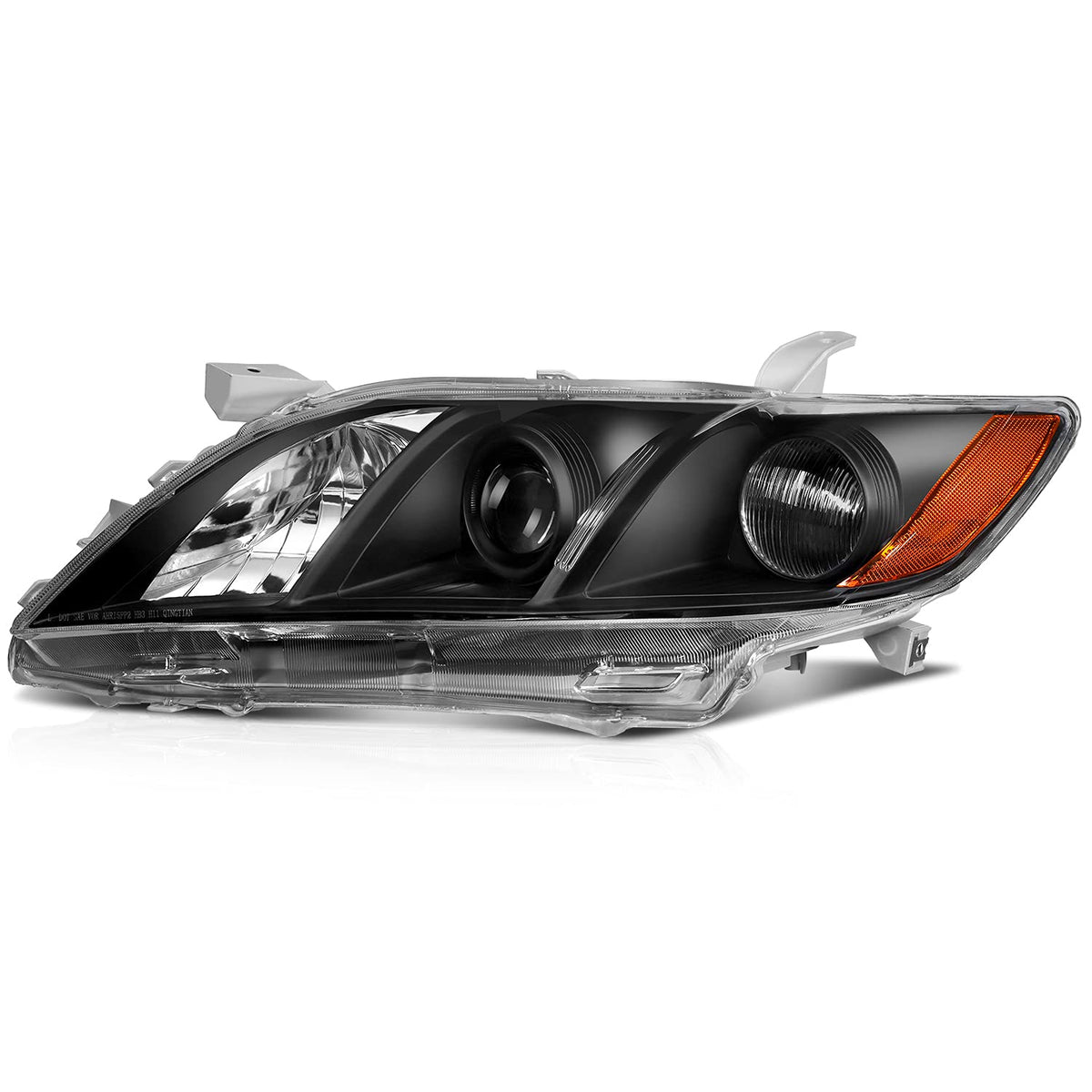 Black Housing Amber Reflector Clear Lens Headlight Assembly Pair J344659