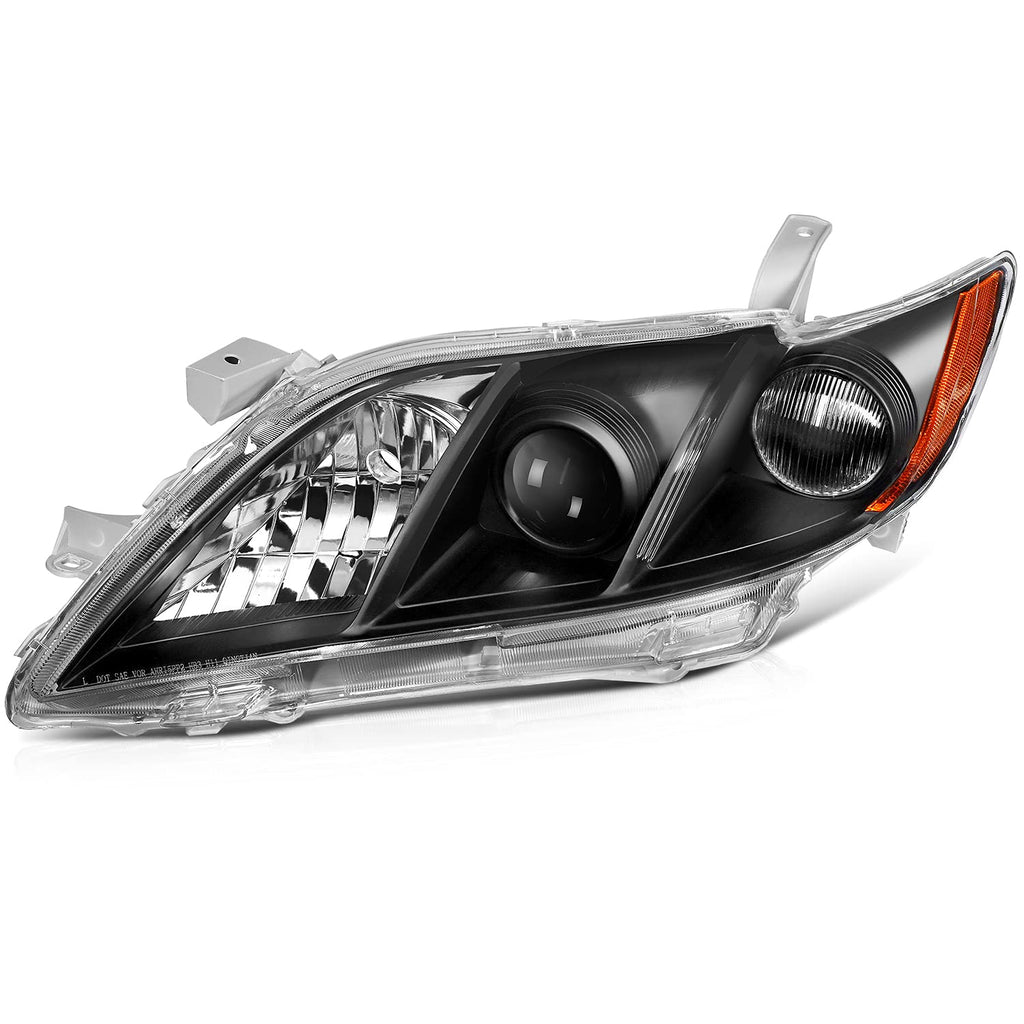 Black Housing Amber Reflector Clear Lens Headlight Assembly Pair J344659
