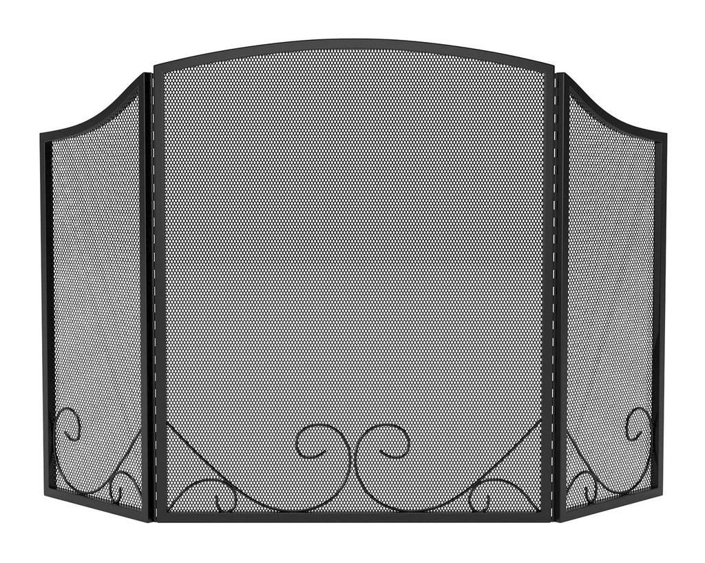 Black Wrought Iron Fireplace Screen J11527