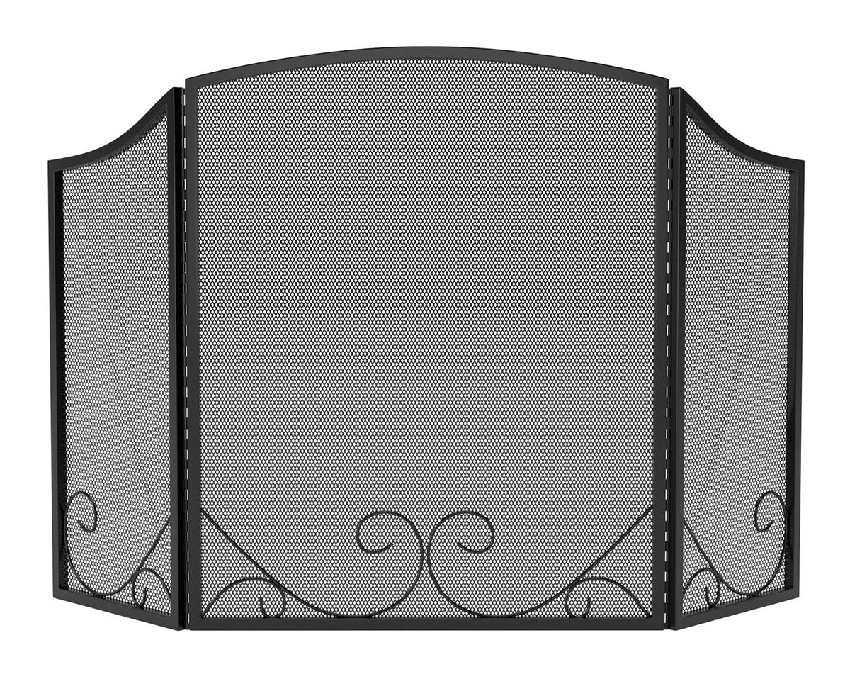 Black Wrought Iron Fireplace Screen J11527