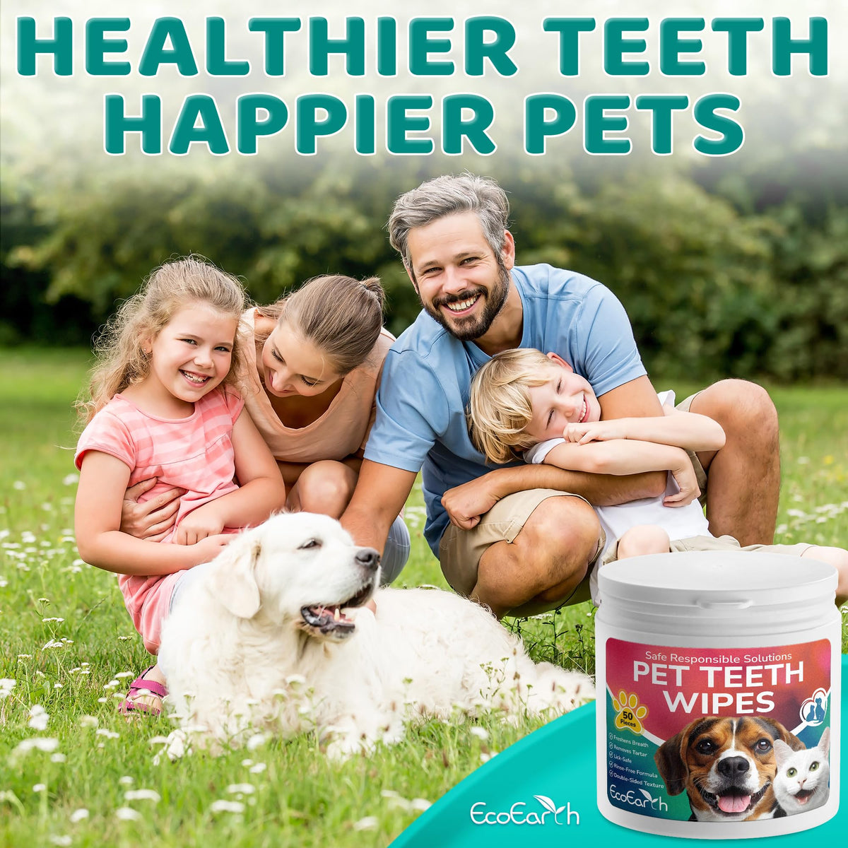Teeth Cleaning Wipes for Dogs and Cats, 50 pc I7744