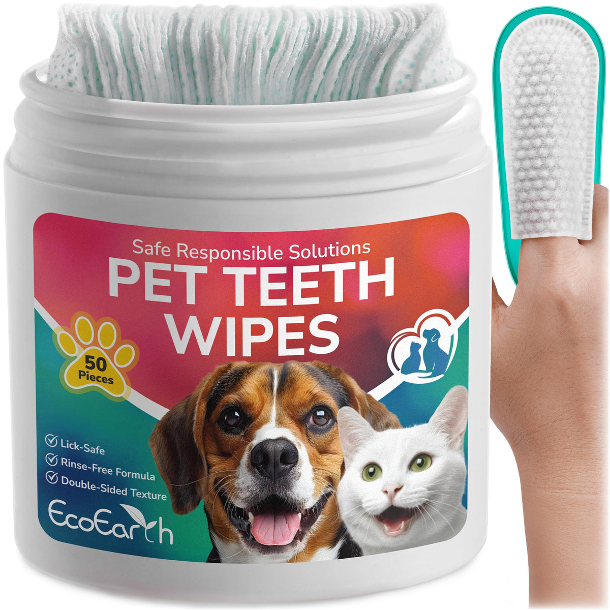 Teeth Cleaning Wipes for Dogs and Cats, 50 pc I7744