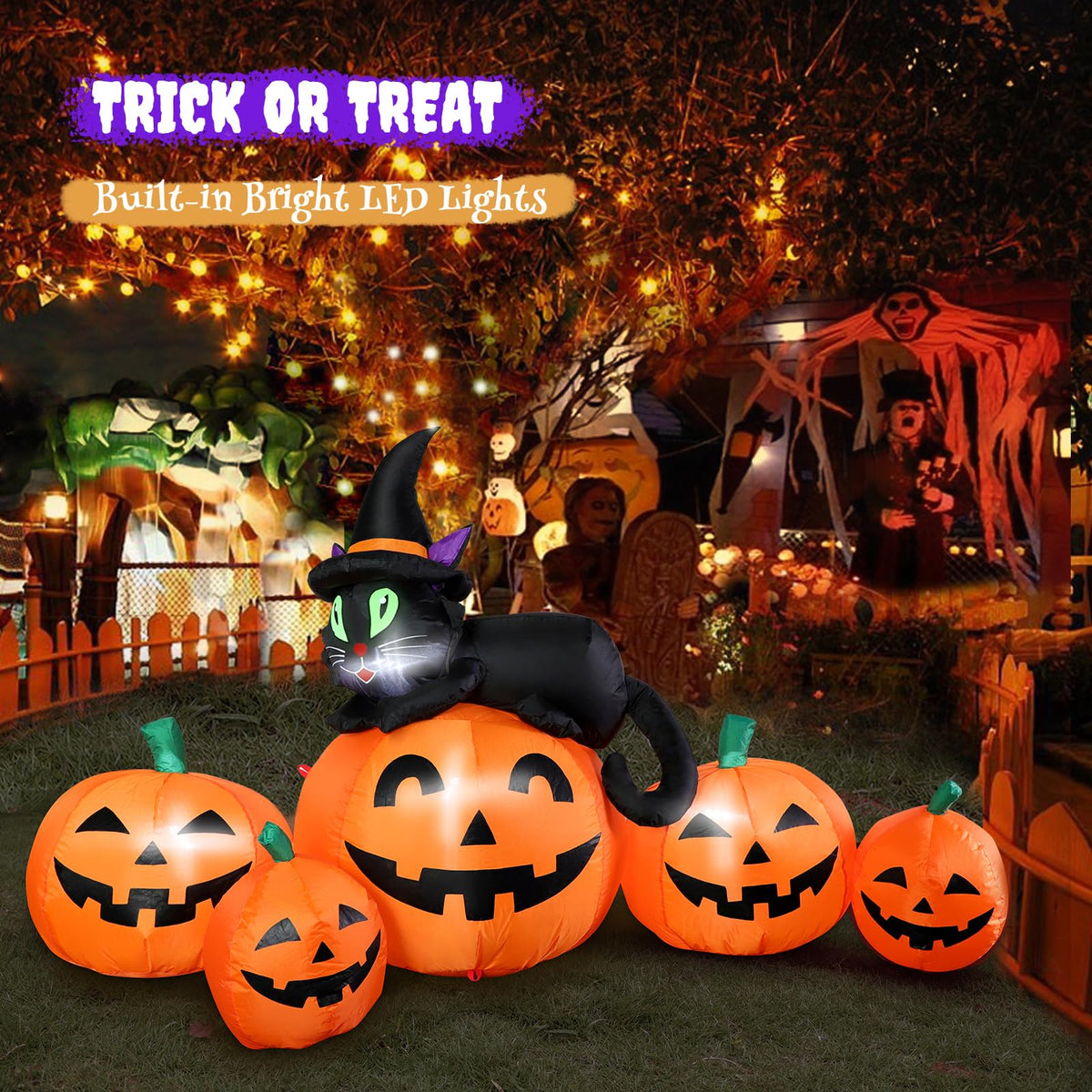 5FT Lighted Inflatable Pumpkin Outdoor Decoration E88479