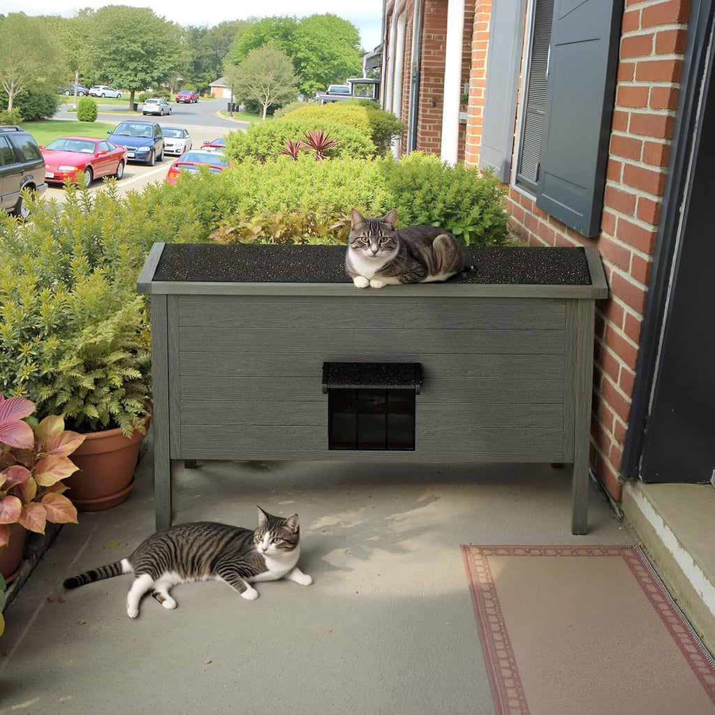 Insulated Weatherproof Wooden Outdoor Cat House Q6012