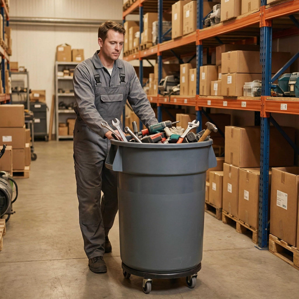 32 Gallon Outdoor Trash Can with Lid and Wheels P354