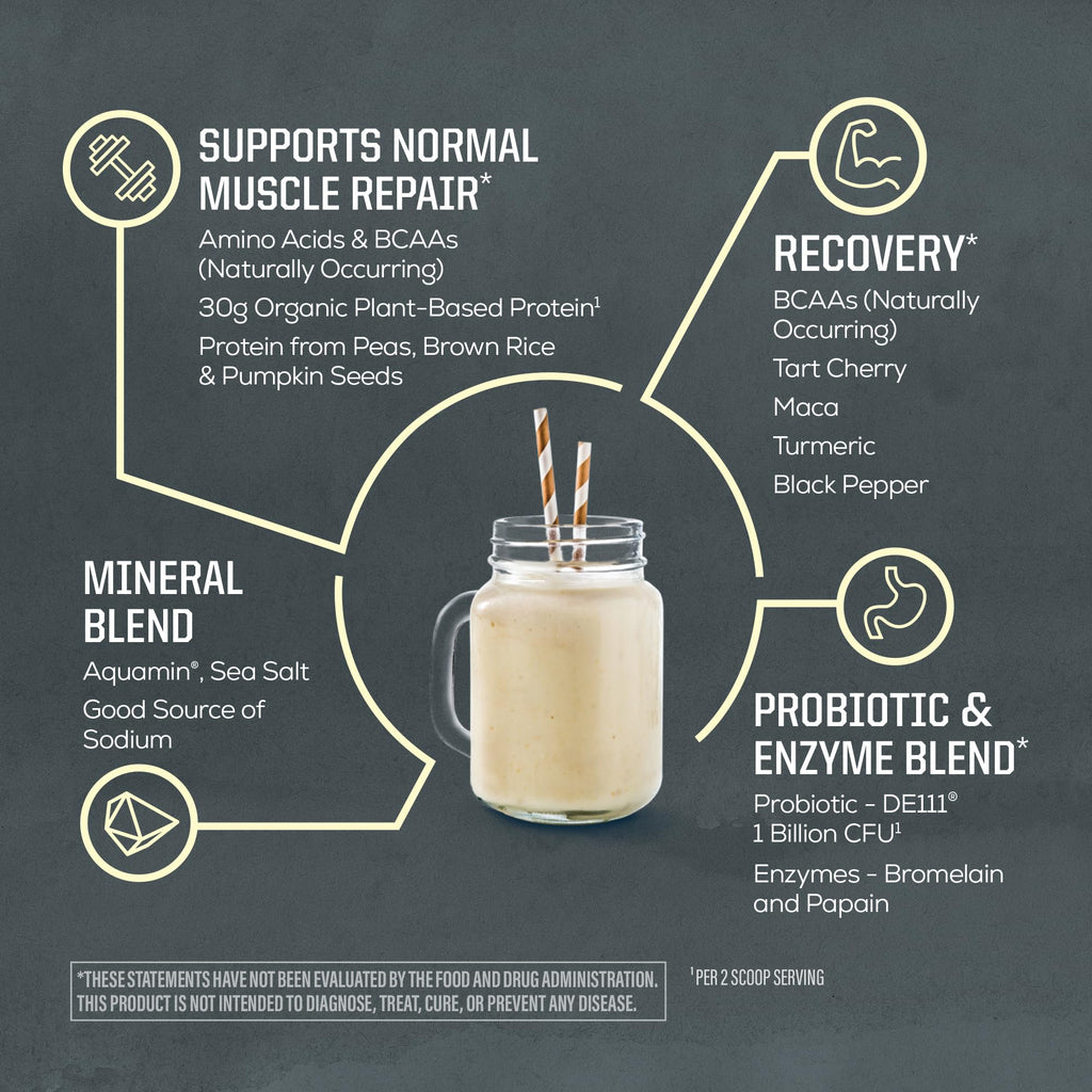Organic Plant Based Protein Powder, Vegan, Vanilla, 20 Servings E708075
