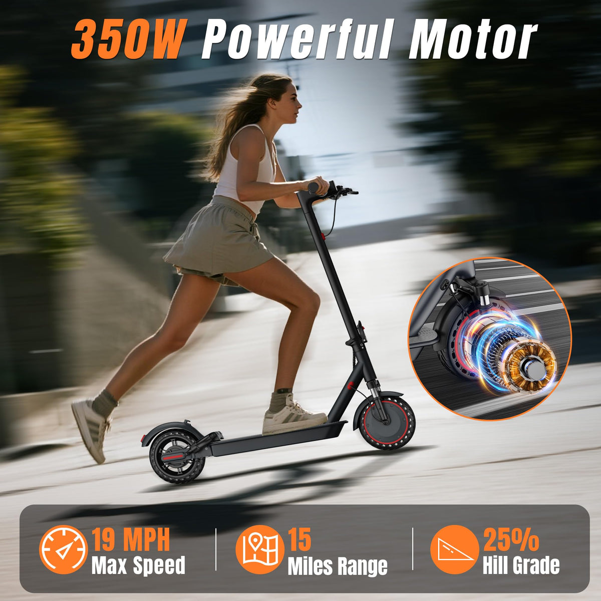 Electric Scooter with Dual Suspension, Solid Tires, Foldable S89979