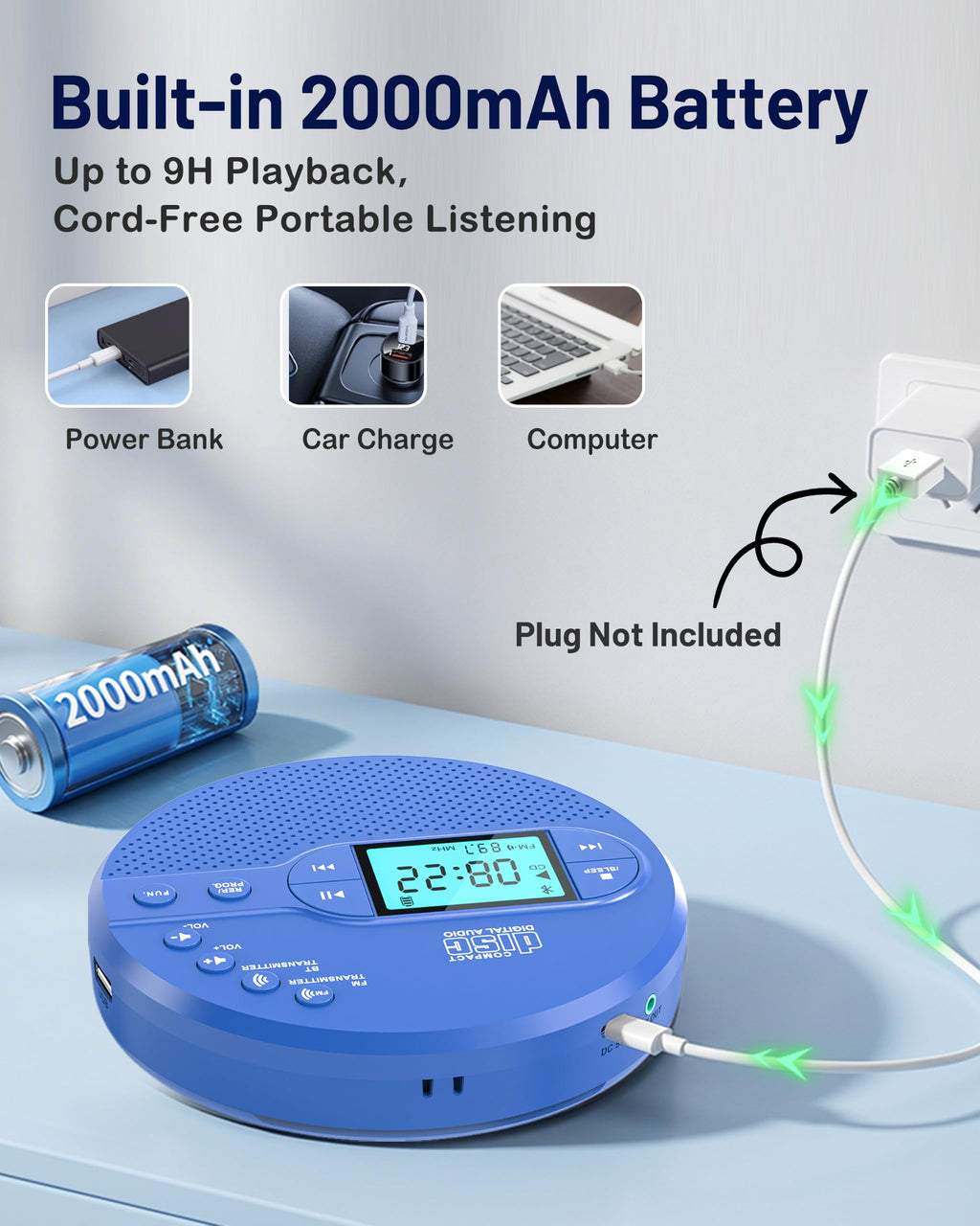 Portable CD Player with FM Transmitter & Speaker B910