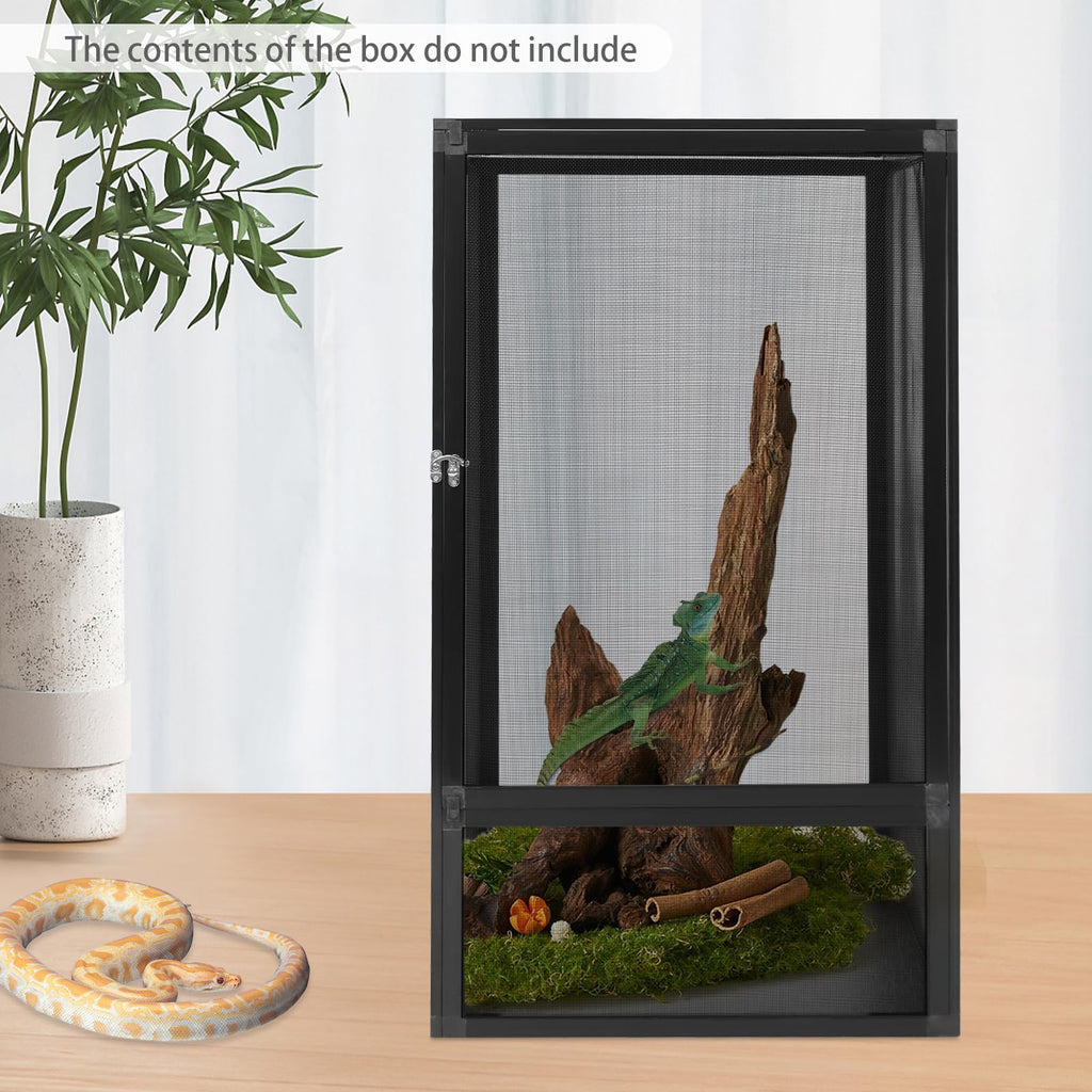 17.7x17.7x31.5 inch Aluminum Alloy Mesh Reptile Terrarium E4921
