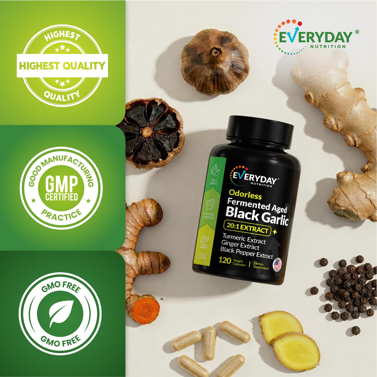 Black Garlic 120 Capsules V740