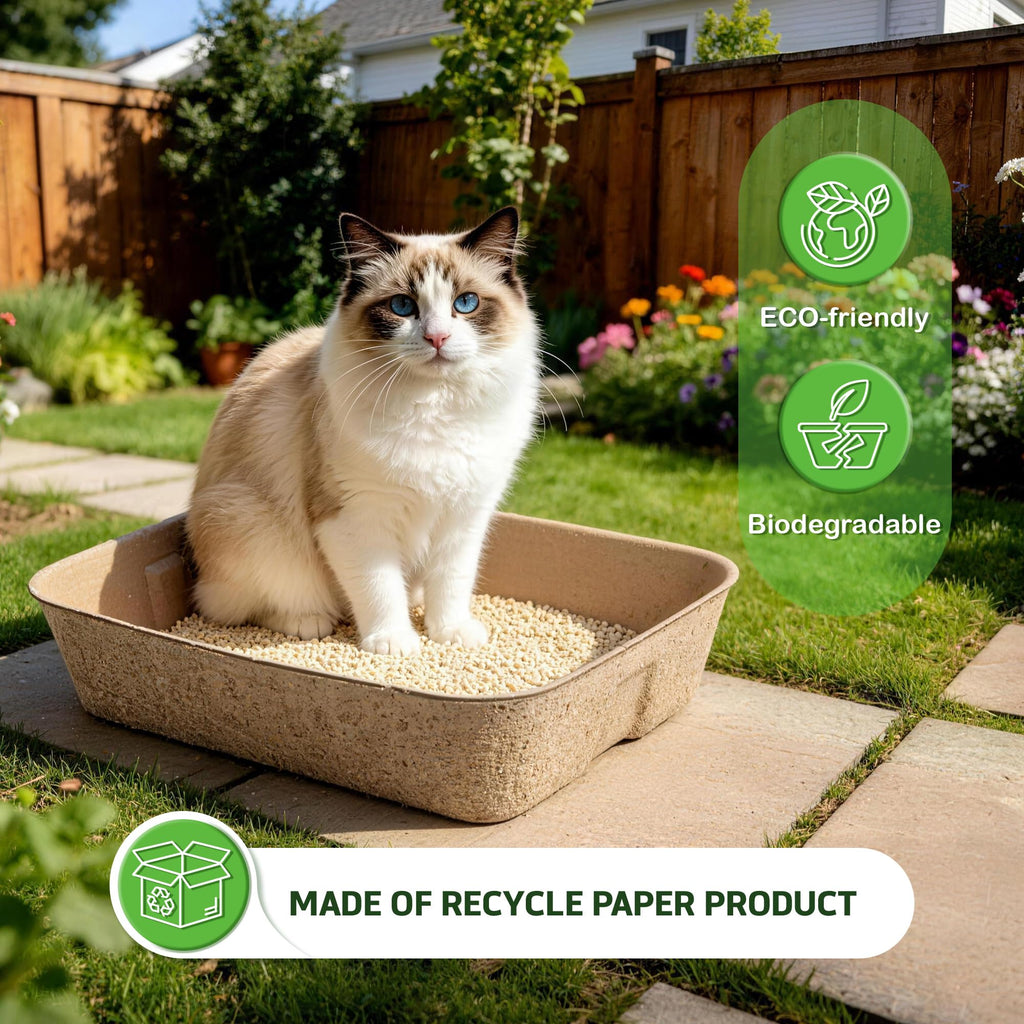 Disposable Litter Boxes for Cats 8-Pack Extra Thick Sturdy Leakproof S6271