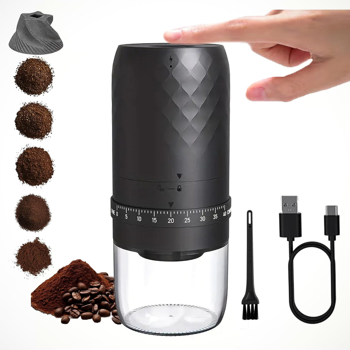 Electric Burr Coffee Grinder with 40 Grind Settings J584