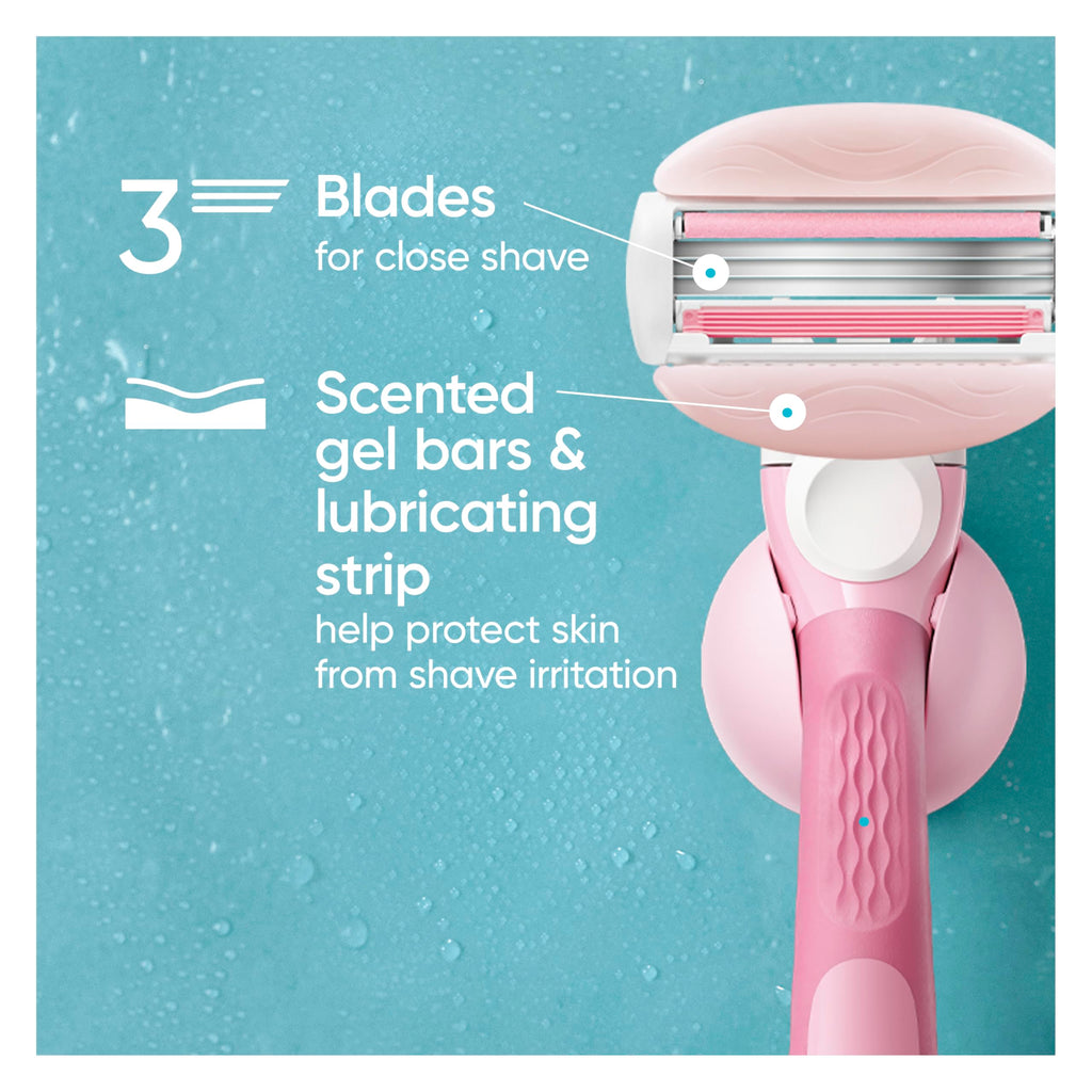 White Tea 3-Blade Razor Refills, 6 Count M3693