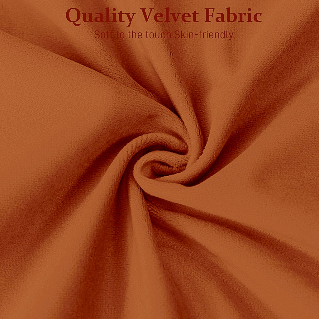 Orange Velvet Ottoman Bench A5385