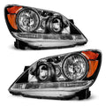 Black Housing Amber Reflector Headlight Assembly Pair U213296