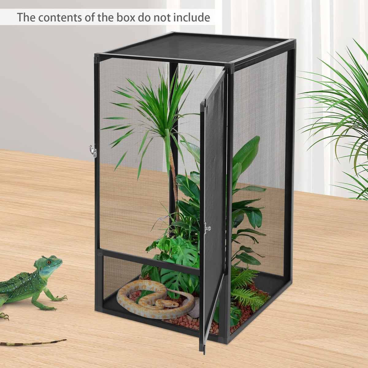 17.7x17.7x31.5 inch Aluminum Alloy Mesh Reptile Terrarium E4921