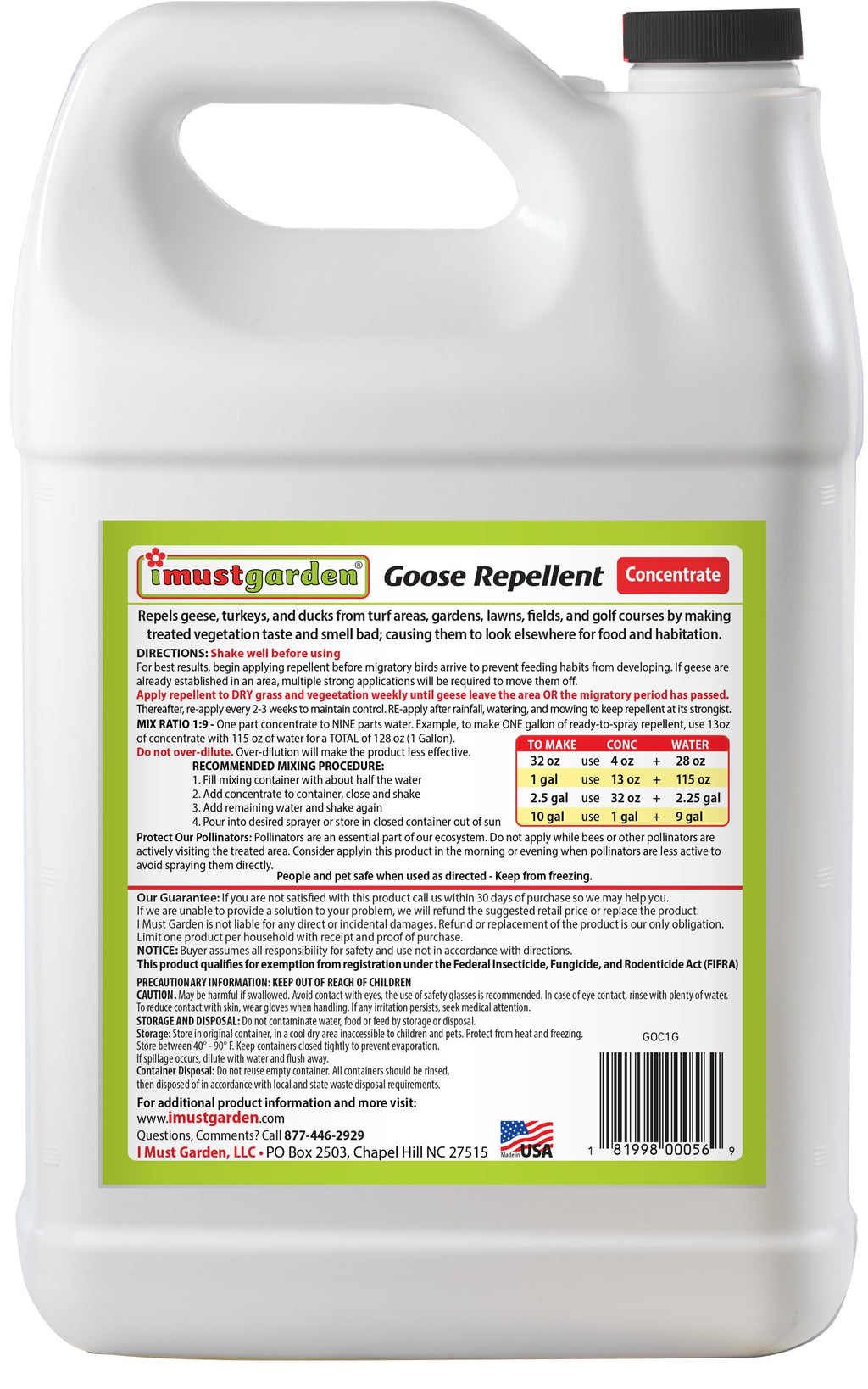 Goose Repellent 1 Gal Concentrate D850189
