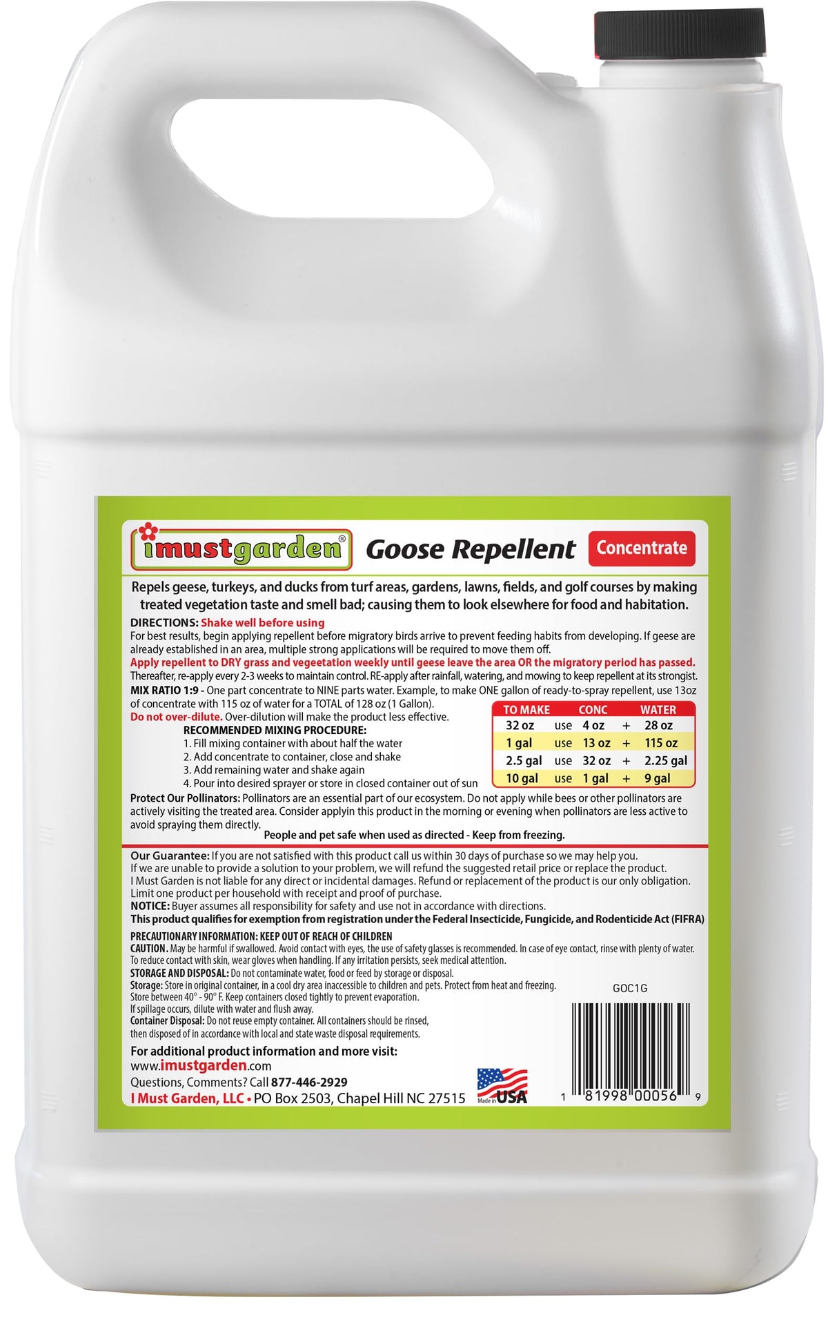 Goose Repellent 1 Gal Concentrate D850189