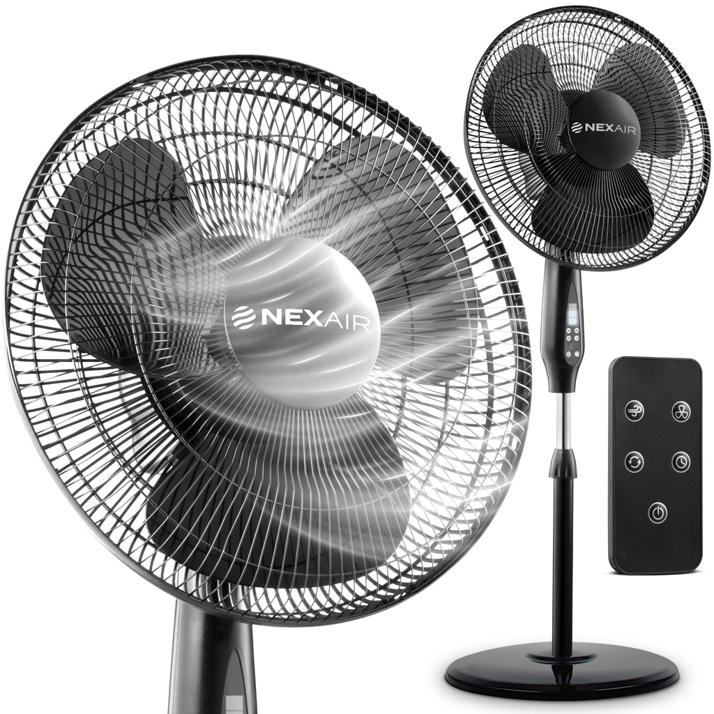 16 Inch Oscillating Pedestal Fan with Remote Control, 3 Speed, Adjustable Height Y15707