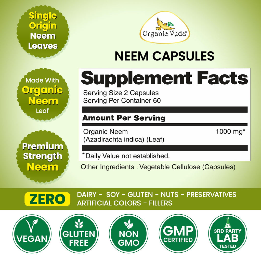 Neem Capsules 120 Vegan Capsules V26780