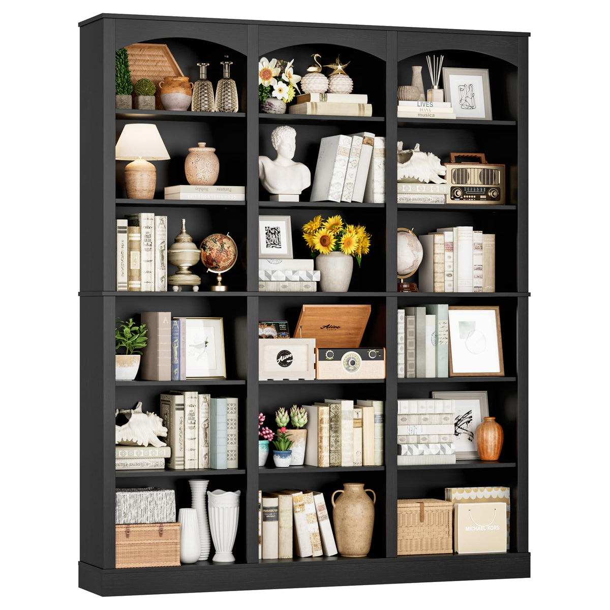 71" 6 Tier Black Bookshelf K192473