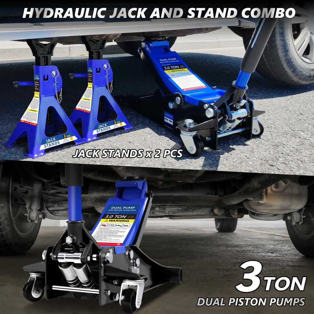 3 Ton Low Profile Hydraulic Floor Jack with Jack Stands N351821