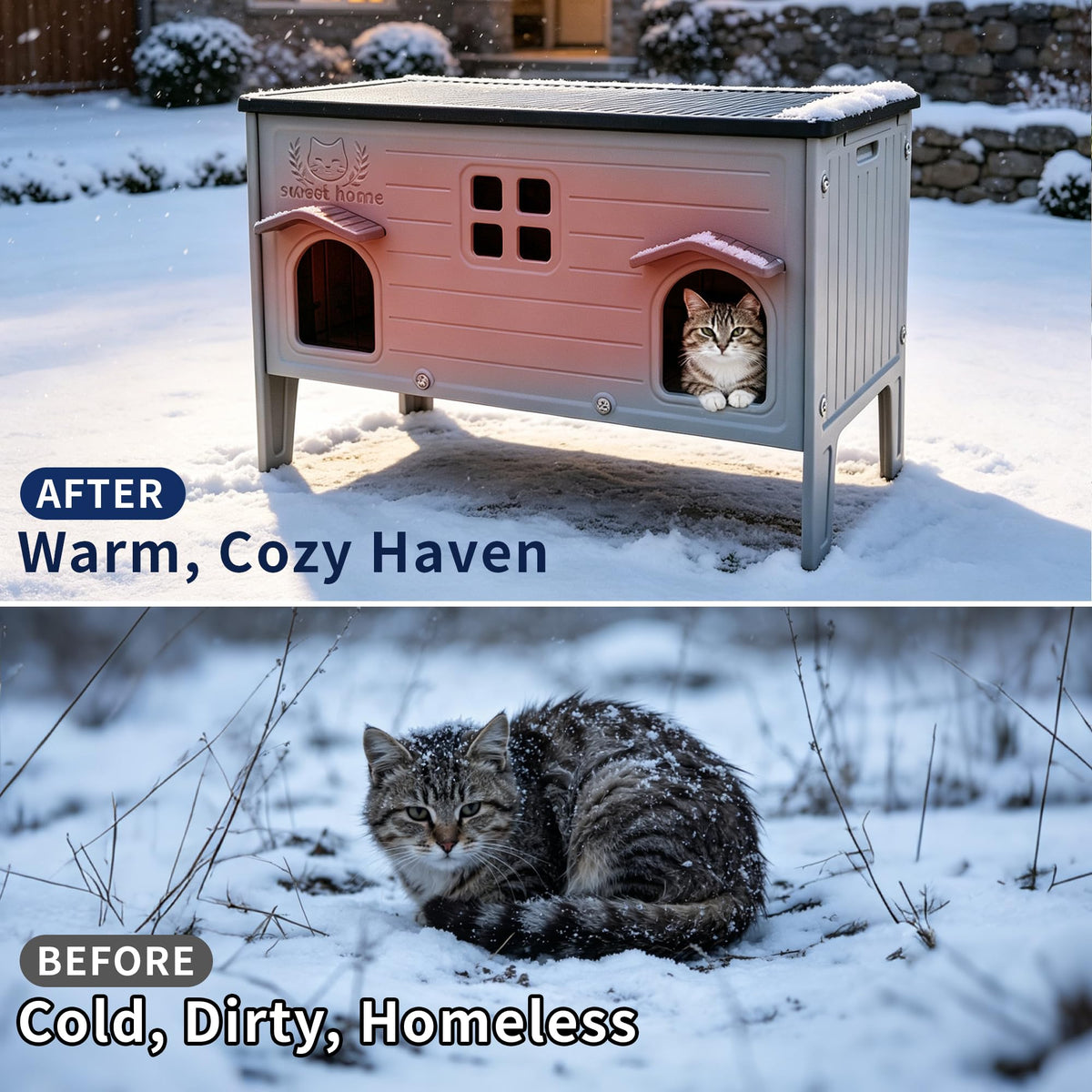 Waterproof Outdoor Cat House P7047
