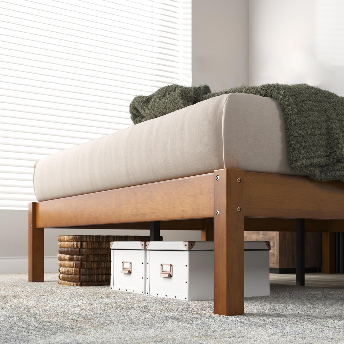 14 Inch Bamboo Platform Bed Frame, Queen T60817
