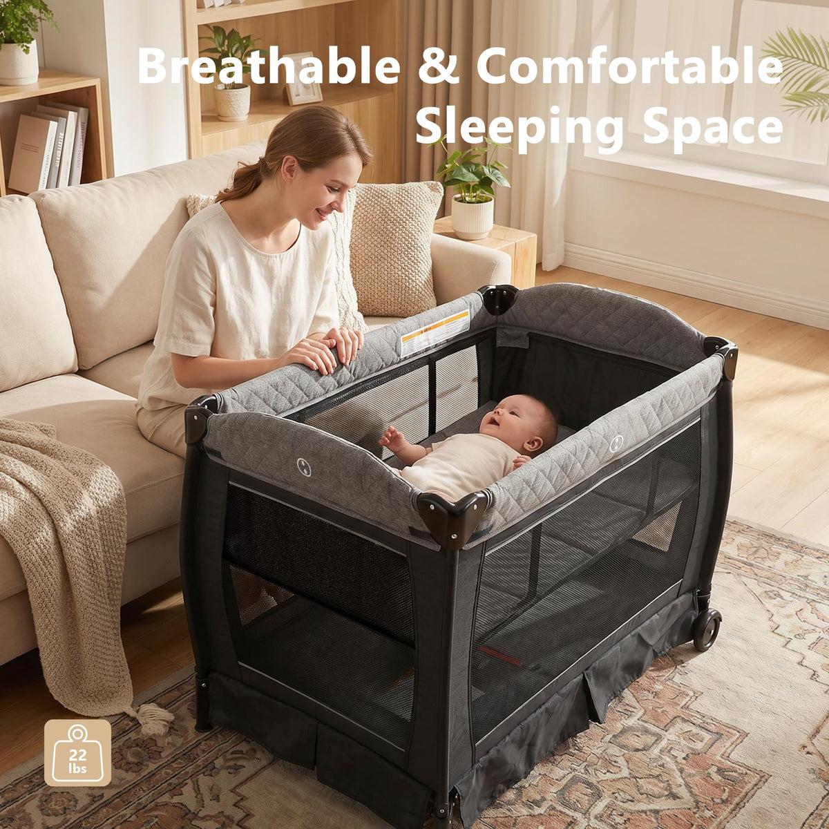 4 in 1 Black Baby Playard J207