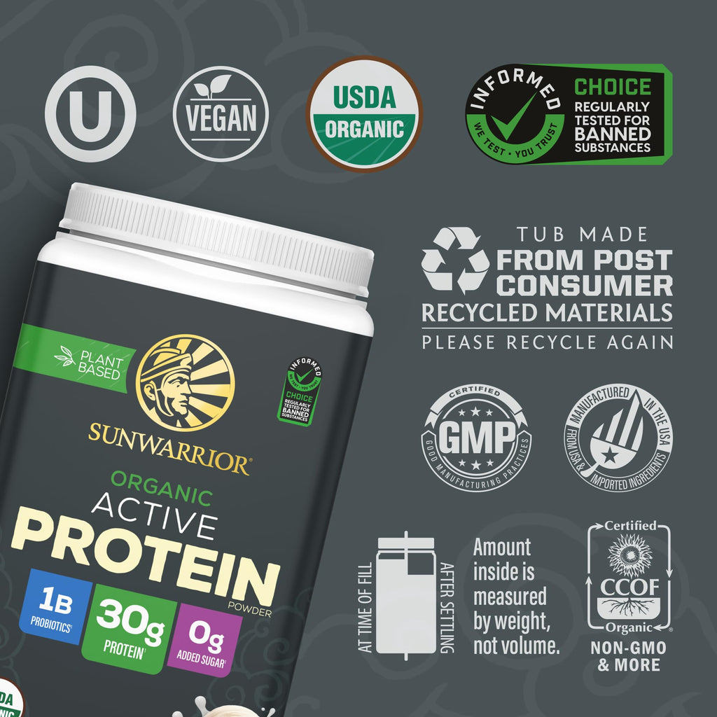 Organic Plant Based Protein Powder, Vegan, Vanilla, 20 Servings E708075