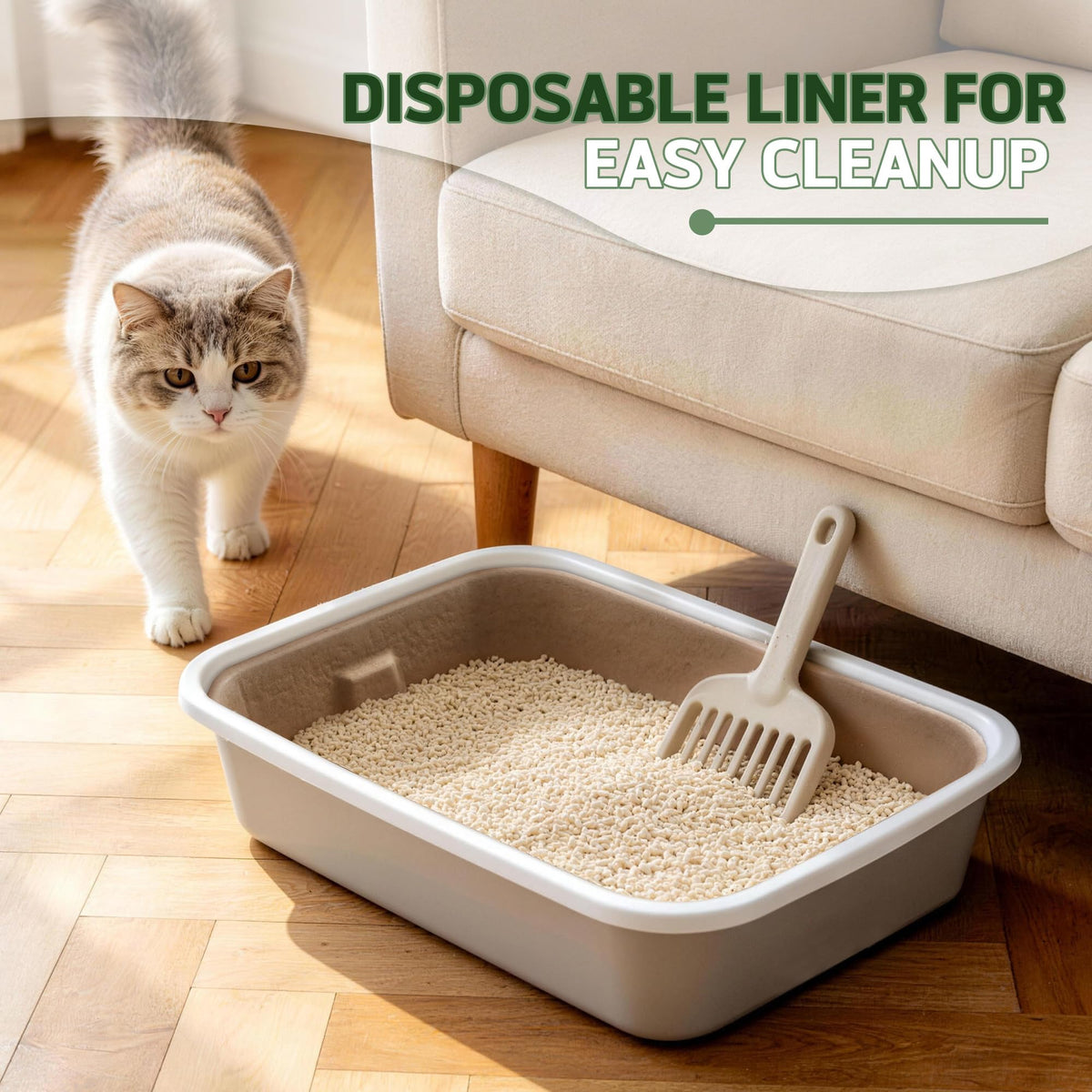 Disposable Litter Boxes for Cats 8-Pack Extra Thick Sturdy Leakproof S6271