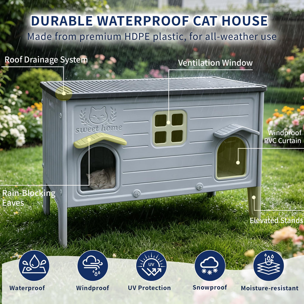 Waterproof Outdoor Cat House P7047