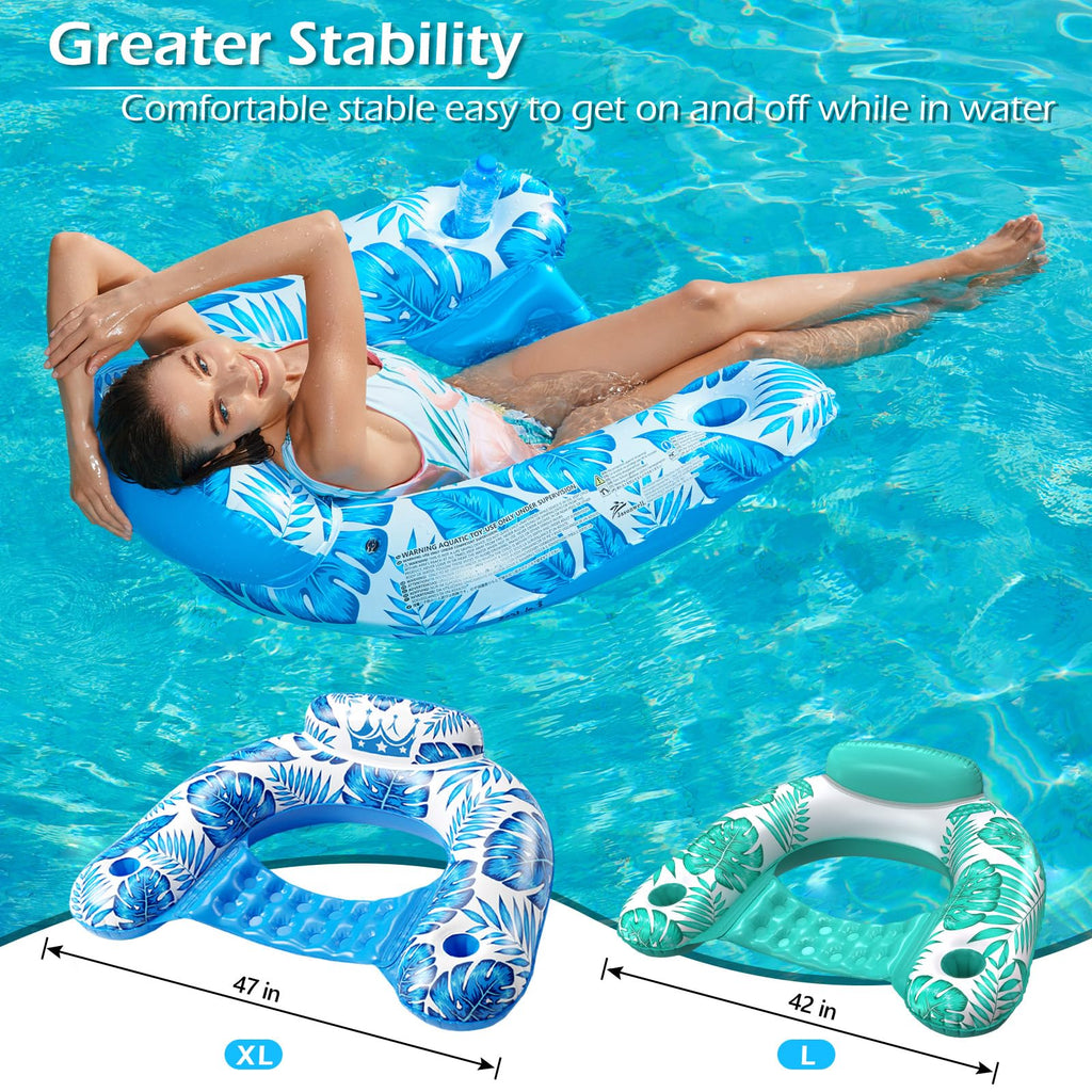 Inflatable Pool Float Chair 2Pack with Cup Holder U958405