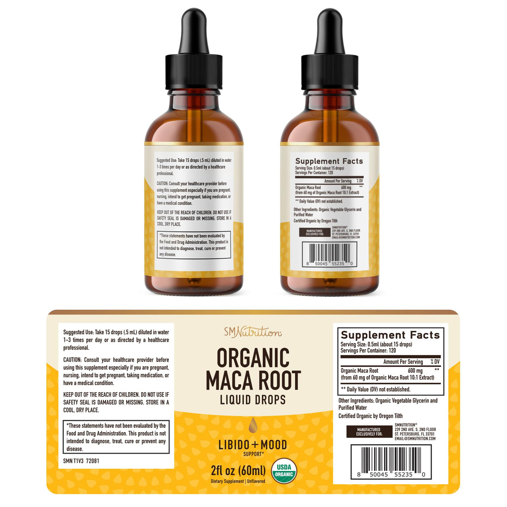 Organic Maca Root Liquid Drops 2 fl oz H9631