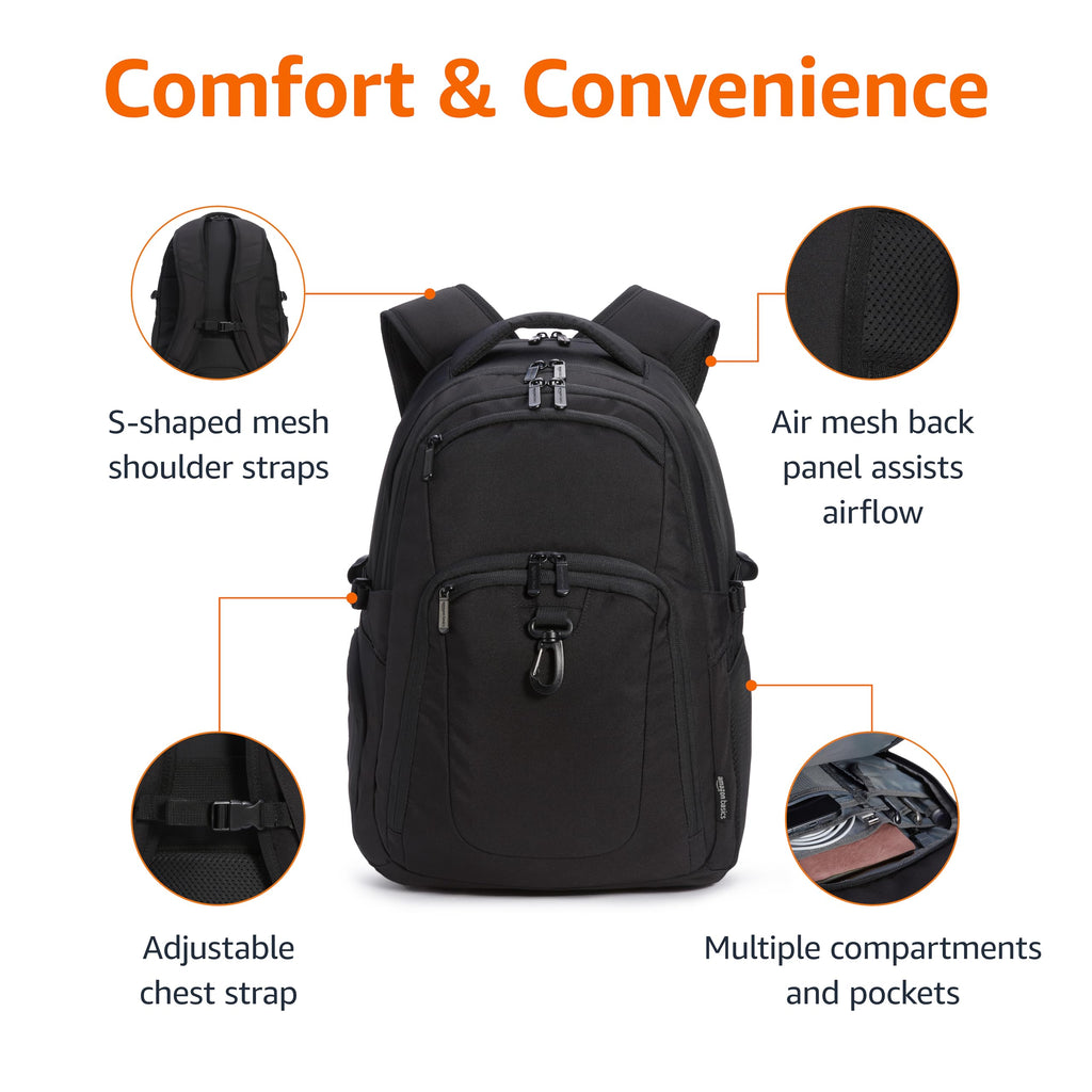 Black Water Resistant Laptop Backpack P88932