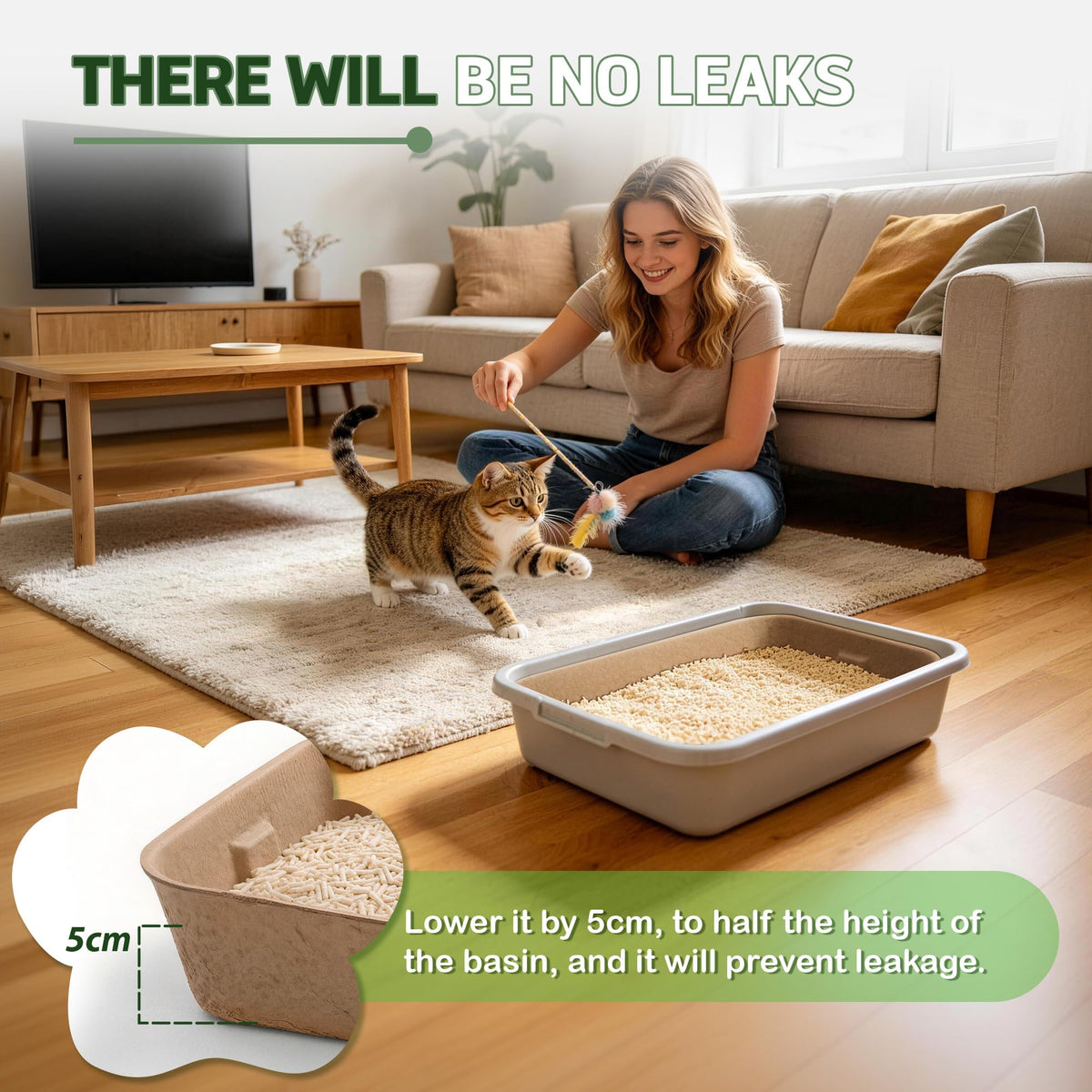 Disposable Litter Boxes for Cats 8-Pack Extra Thick Sturdy Leakproof S6271