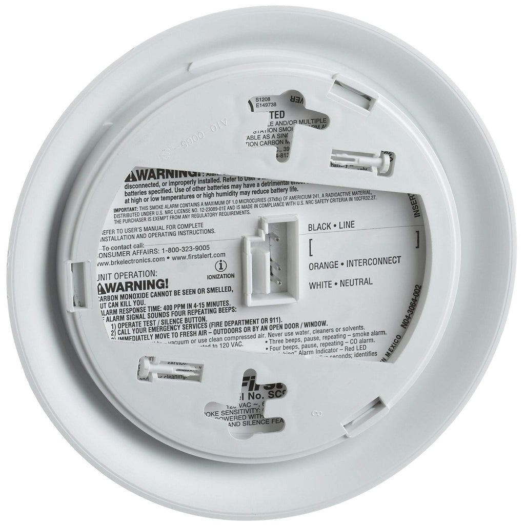 Hardwired Smoke and Carbon Monoxide Detector with Battery Backup, White R873344