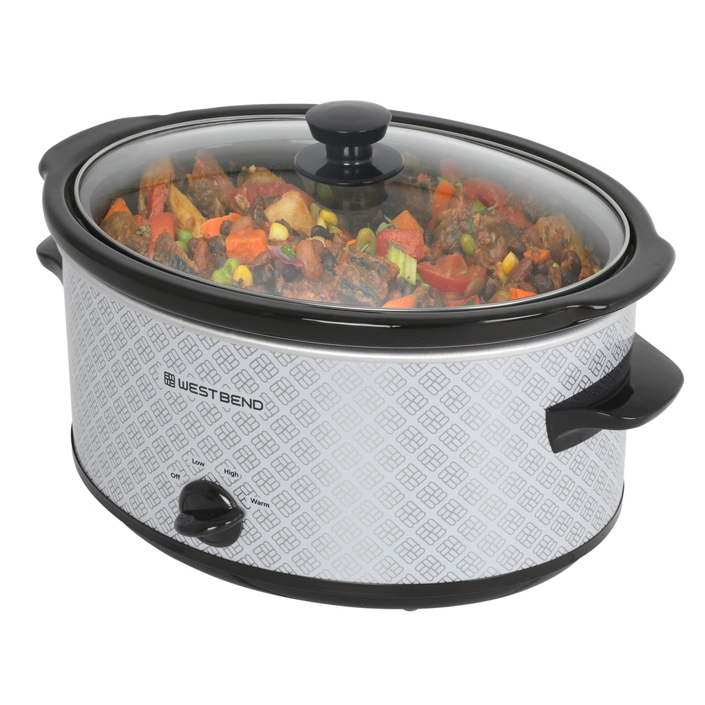 6-Quart Slow Cooker with Ceramic Crockpot and Glass Lid S1754