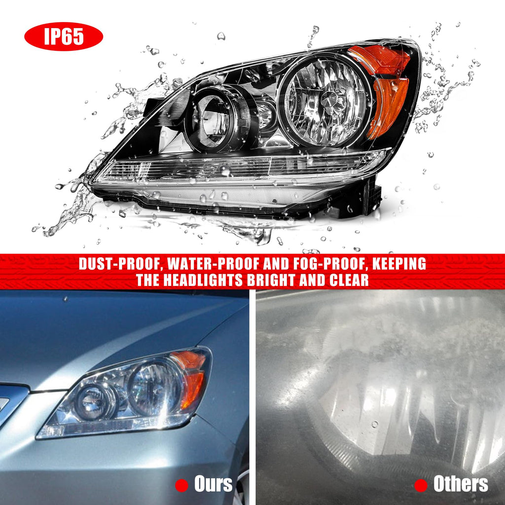 Black Housing Amber Reflector Headlight Assembly Pair U213296