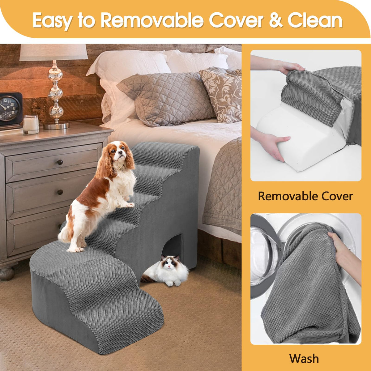 L Shaped 6 Steps Dog Stairs E46820