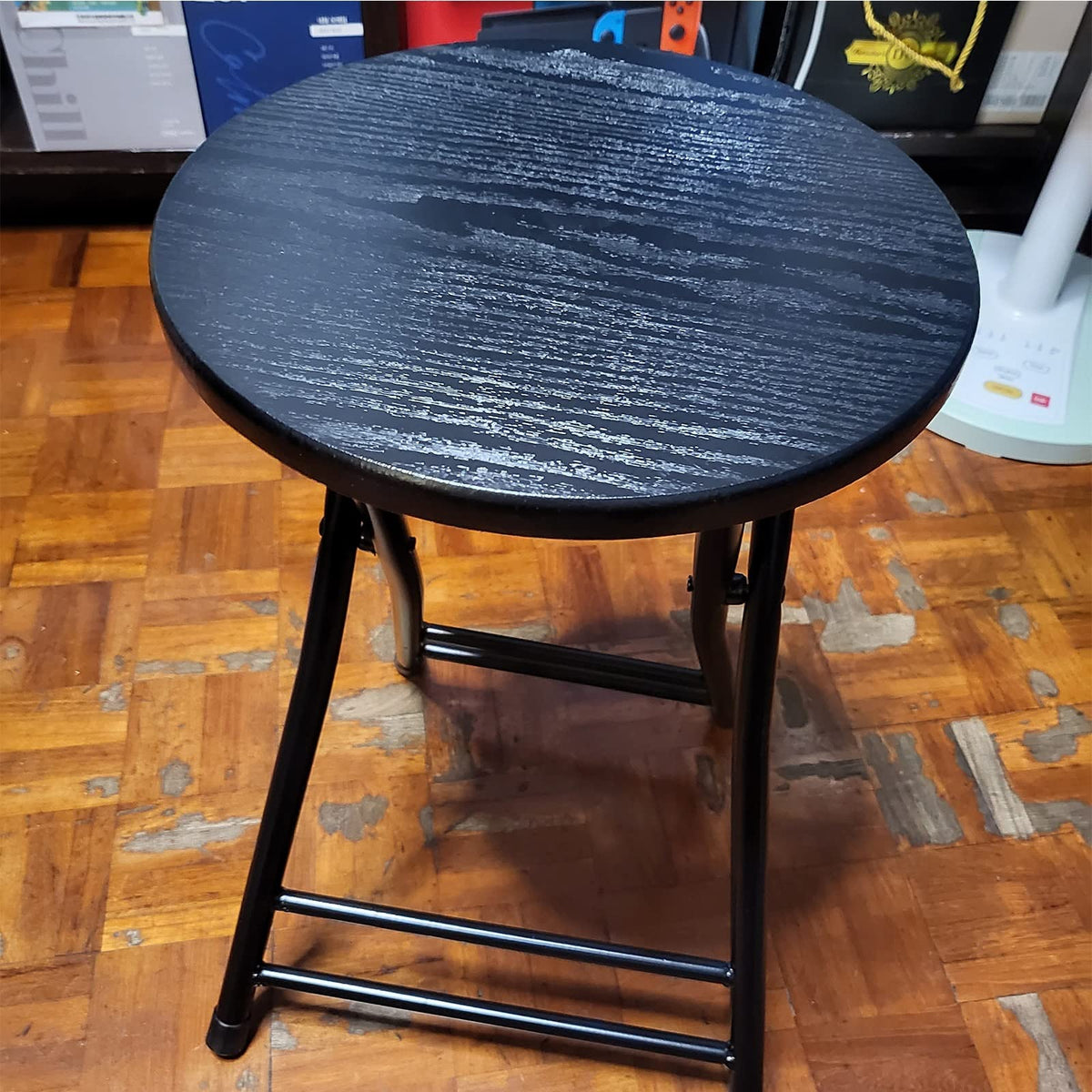 Folding Stool Round Wooden Board U78783