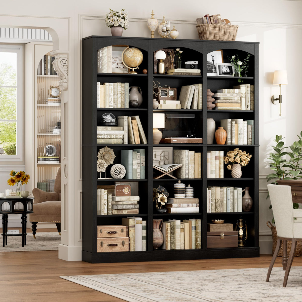 71" 6 Tier Black Bookshelf K192473
