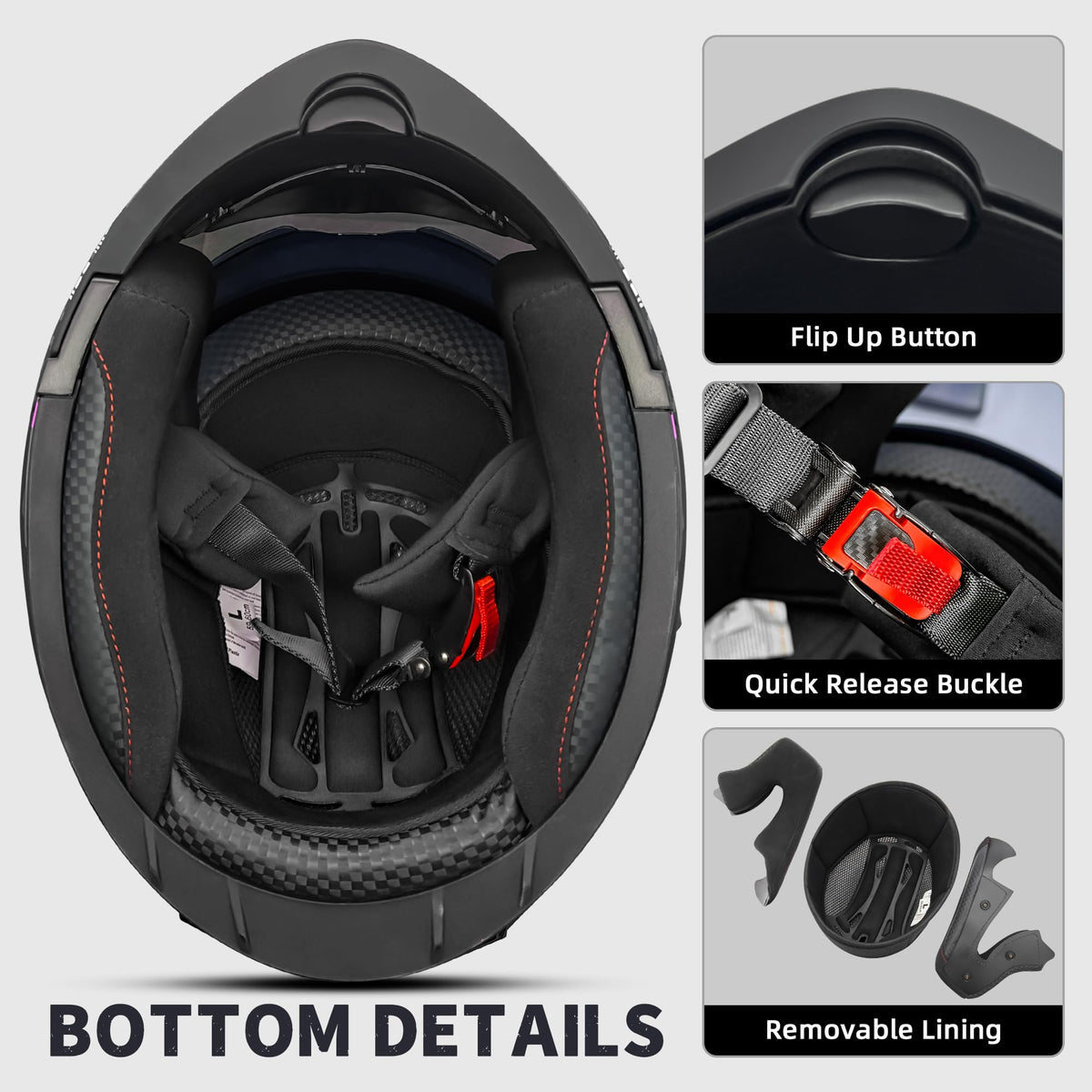 Modular Flip-Up Full Face Motorcycle Helmet Z87049
