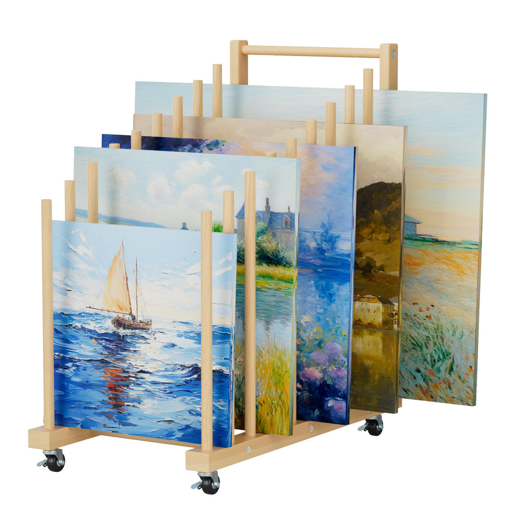 Art Canvas Storage Rack with Wheels and Handle R11689