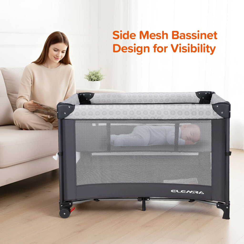 3 in 1 Wide Baby Bassinet with Mattress Y56658