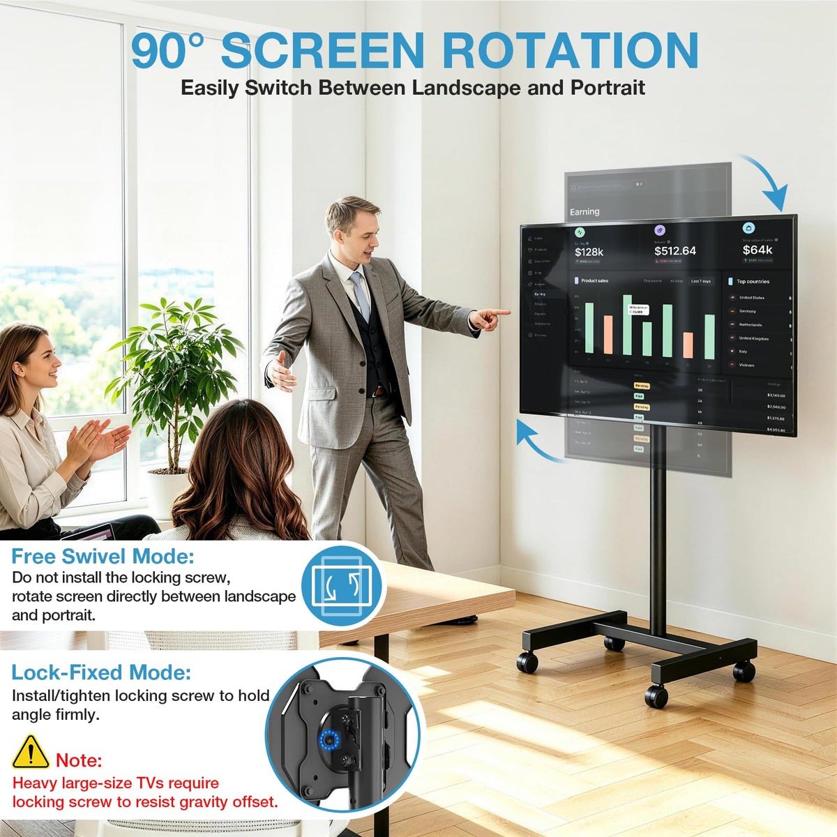 Rolling TV Stand for 13-50 Inch TVs Z565915