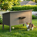 Insulated Weatherproof Wooden Outdoor Cat House Q6012