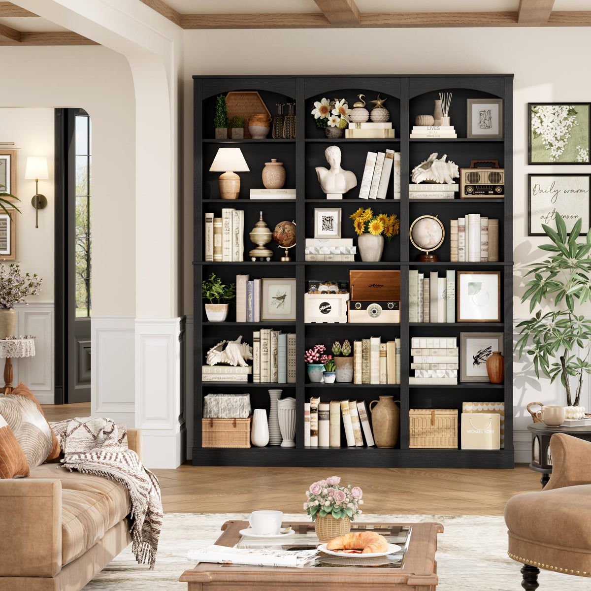 71" 6 Tier Black Bookshelf K192473