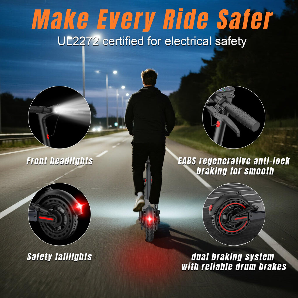 Electric Scooter with Dual Suspension, Solid Tires, Foldable S89979