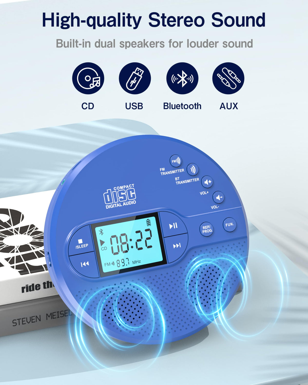 Portable CD Player with FM Transmitter & Speaker B910